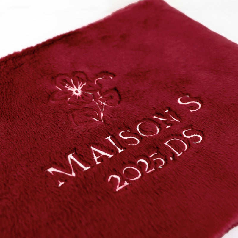 フェイクファーポーチ（ボルドー）